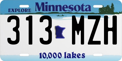MN license plate 313MZH