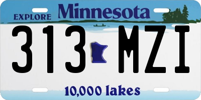 MN license plate 313MZI