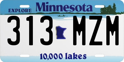 MN license plate 313MZM