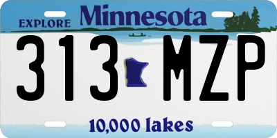 MN license plate 313MZP