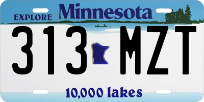 MN license plate 313MZT