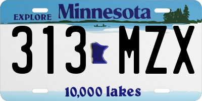 MN license plate 313MZX