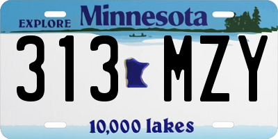 MN license plate 313MZY