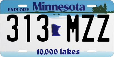 MN license plate 313MZZ