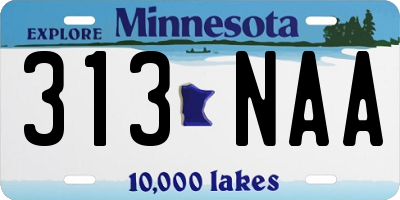 MN license plate 313NAA