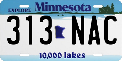 MN license plate 313NAC