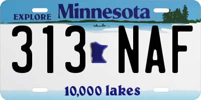 MN license plate 313NAF