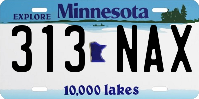 MN license plate 313NAX