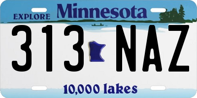 MN license plate 313NAZ