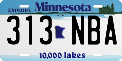MN license plate 313NBA