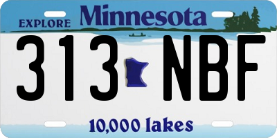 MN license plate 313NBF