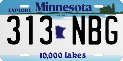 MN license plate 313NBG