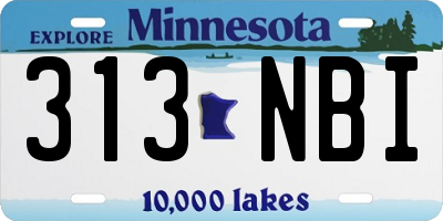 MN license plate 313NBI