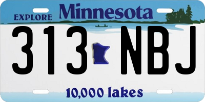 MN license plate 313NBJ