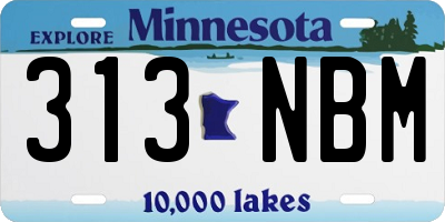 MN license plate 313NBM