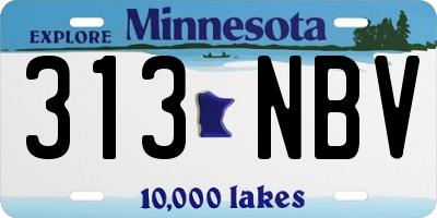 MN license plate 313NBV