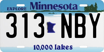 MN license plate 313NBY