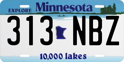 MN license plate 313NBZ