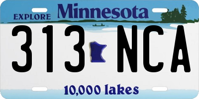 MN license plate 313NCA