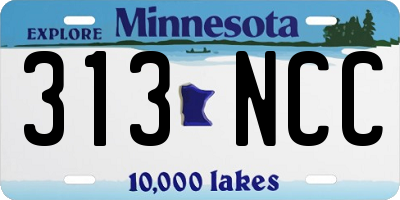 MN license plate 313NCC