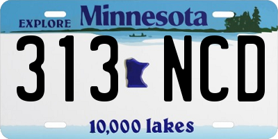 MN license plate 313NCD