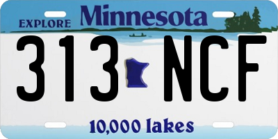 MN license plate 313NCF