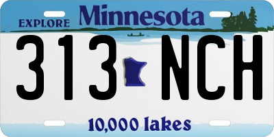 MN license plate 313NCH