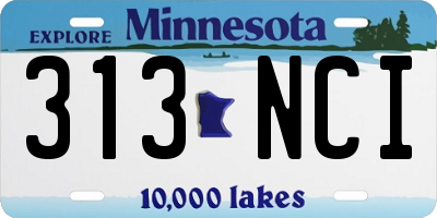 MN license plate 313NCI