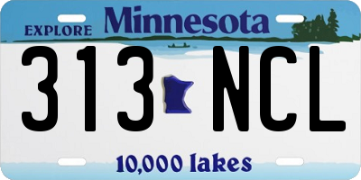 MN license plate 313NCL