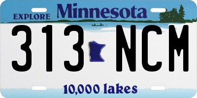 MN license plate 313NCM