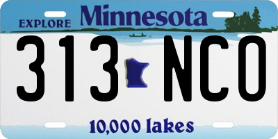 MN license plate 313NCO