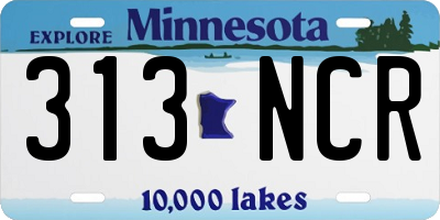MN license plate 313NCR