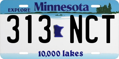 MN license plate 313NCT