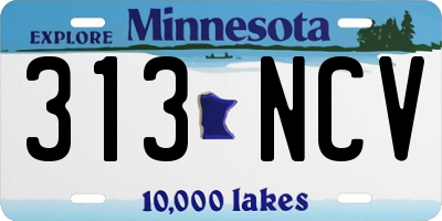 MN license plate 313NCV