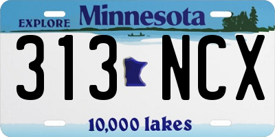 MN license plate 313NCX