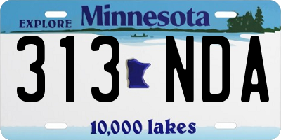 MN license plate 313NDA