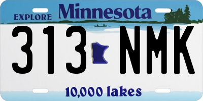 MN license plate 313NMK