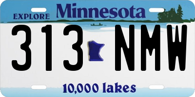 MN license plate 313NMW