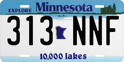 MN license plate 313NNF