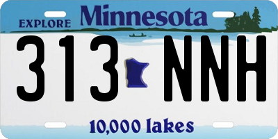 MN license plate 313NNH