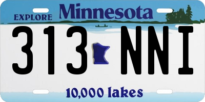 MN license plate 313NNI