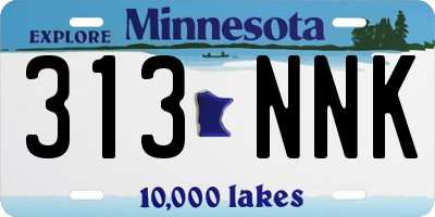 MN license plate 313NNK