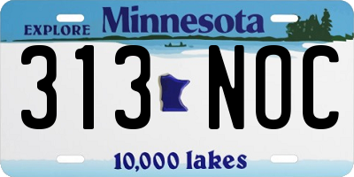 MN license plate 313NOC