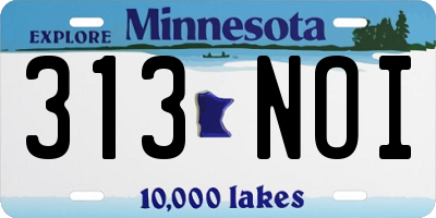 MN license plate 313NOI