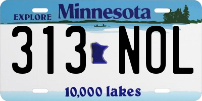 MN license plate 313NOL