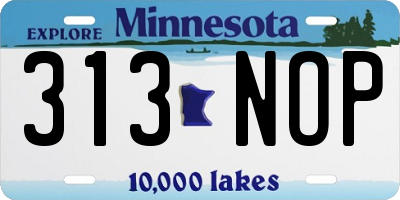 MN license plate 313NOP