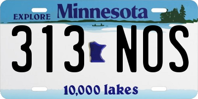MN license plate 313NOS