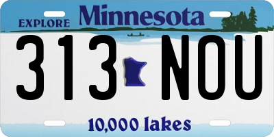 MN license plate 313NOU