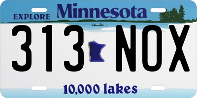 MN license plate 313NOX