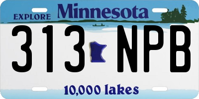 MN license plate 313NPB